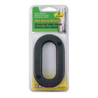 Hy-Ko BR-42OWB/0 Solid Brass Bronze Nail-On 0 House Number 4 in