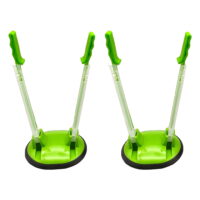 Dido Pack of 2 Food Storage Prep Bag Rack Holder Adjustable Plastic Anti-slip Reusable Sandwich Bags Hands-free Stand Kit Clamp Green