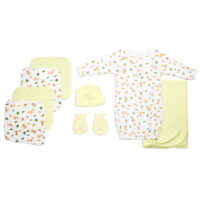 Bambini Neutral Newborn Baby Shower Layette Gift Set, 8pc (Baby Boys Or Baby Girls, Unisex)
