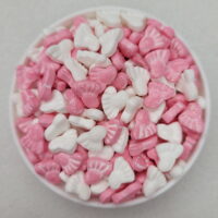Gender Reveal Pink & White Chubby Baby Feet Candy Confetti Sprinkles Cake, Cookies, Donuts, Cakepop Toppings, 4 oz