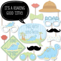 Baby Boy Dinosaur - Baby Shower or Birthday Party Photo Booth Props Kit - 20 Count