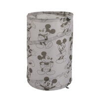 Disney Mickey Mouse Round Pop-Up Laundry Hamper, Gray and Black