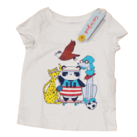 CAT & JACK Girls' Short Sleeve USA Animals  Graphic T-Shirt In White, 3T