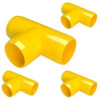 FORMUFIT PVC Fitting, Standard Tee , Furniture Grade, 1-1/4' Size, Yellow, 4-Pack (F114TEE-YE-4)