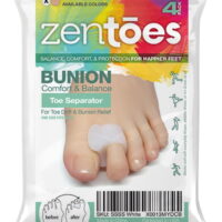 ZenToes Pack of 4 Toe Separators and Spreaders For Bunion, Overlapping Toes and Drift Pain Pads, White