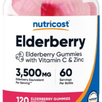 Nutricost Elderberry Gummies 100mg with Zinc & Vitamin C, 120 Gummies, Supplement