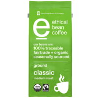 Ethical Bean Fair Trade Organic Coffee, Classic Medium Roast, Ground Coffee, 8 oz. Bag