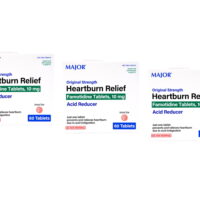 Major Original Strength Heartburn Relief Famotidine Tablets, 10 mg - Pack of 3