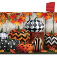 Patterned Pumpkins Autumn Magnetic Mailbox Cover Fall Leaves Standard Briarwood Lane