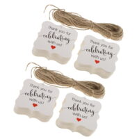 200x Thank You for Celebrating with us Gift Hanging Tags Label Cards Decor
