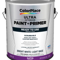 ColorPlace Ultra Interior Paint & Primer, Satin, Bright White/Light Base, 1 Gallon