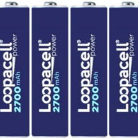 10 Loopacell Rechargeable AA 2700mAh NiMH Batteries