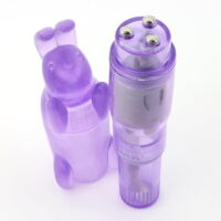Pink B.O.B. Pocket Rocket Vibrating Mini Massager with Removable Rabbit Sleeve