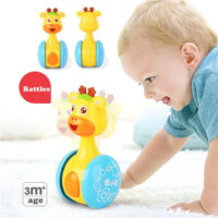 Cartoon Giraffe Tumbler Baby Toys Cute Rattles Ring Bell Newborns  Early Educational Toy for 0-3 Year Old Baby Boys and Girls Xmas Birthday Gifts Stocking Fillers by SYWAN