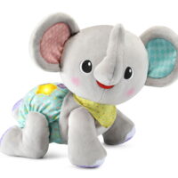 VTech Explore and Crawl Elephant Plush Baby and Toddler Toy, Gray