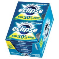 Eclipse Chewing Gum, Peppermint, 18 Count Tear Pack (Pack of 8)