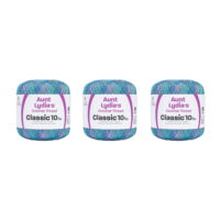 Aunt Lydia Classic Ocean Crochet - 3 Pack of 300y/274m - Cotton - Gauge 10 - Crochet
