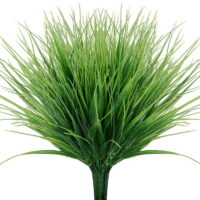 6pcs Artificial Grass Plants Bushes Faux Plastic Fake Wheat Grass for Outdoor UV Resistant Greenery Shrubs Hanging Garden Décor