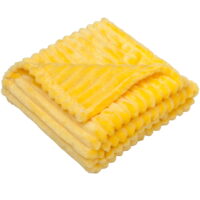 NTBAY Flannel Fuzzy Toddler Blanket, Fluffy Warm and Lightweight Reversible Stripes Design Baby Plush Blanket, 30' x 40', Yellow