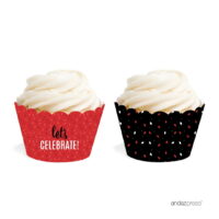 Signature Black, White, Red, Cupcake Wrappers, 20-Pack, Ladybug Party Decor