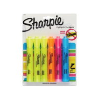 Tank Style Highlighters Chisel Tip, Assorted Colors, 6/Set