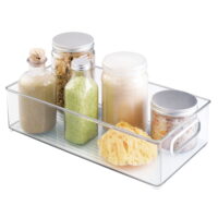 iDesign Linus Clear Stackable Deep Organizer Bin with Handles - 15.13' L x 8.63' W x 4.88' H