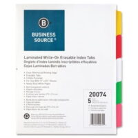 Business Source Laminated Write-On Tab Indexes