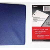 Bundle - Mead Loose-leaf 6-ring Memo Book, 6-3/4 X 3-3/4, with 80 Sheets White Filler Paper (Blue)