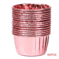 ROBOT-GXG Disposable Aluminum Foil Baking Cups - Disposable Muffin Liners - 50PCS Aluminum Foil Cupcake Liners Mini Baking Cups Disposable Muffin Liners Muffin Pudding Holders for Party Decorations