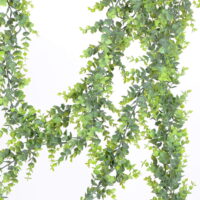 2 Pack Faux Eucalyptus Garland, Artificial Vines Fake Eucalyptus Greenery Garland Wedding Backdrop Arch Wall Decor, 6 Feet/pcs Fake Hanging Plant for Table Festival Party Decorations