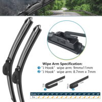 SOCOOL Windshield Wiper Blades Fit For Honda Civic 2000, 20'&18' Bracketless Wiper, Pack of 2