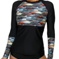 Attraco Women's UV Protection Long Raglan Sleeve Rash Guard UPF50+ Swim Shirt