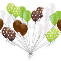 24 pc Brown & Lime Green Polka Dot Latex Balloons Party Decoration Baby Boy