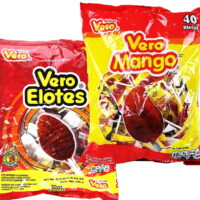 Vero Elotes Paletas Sabor Fresa and Vero Mango Con Chile Lollipop Assortment - Mexican Hard Candy Chili Pops 40 Pcs each - Variety Pack of 2 (Mango & Elotes)