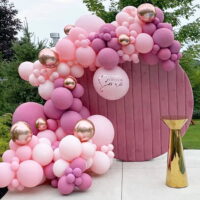 Beyondtrade 133pcs Wine Red Pink Rose Gold Balloon Garland Arch Kit for Decoration of Wedding engagement baby Shower Birthday Party Background decoration