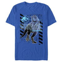 Men's Jurassic World: Dominion Warning Carnotaurus Dinosaur  Graphic Tee Royal Blue Large
