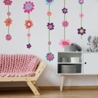 RoomMates Flower Stripe Peel & Stick Giant Wall Decal, 10 in. wide x 9 in. high