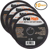 Ram-Pro 4-1/2 Inch Metal Cut-Off Wheel Blades | Abrasive Arbor Grinder Disc Set Ideal for Cutting, Grooving, Sanding and Trimming Ferrous Metal & Steel (10 Pack)