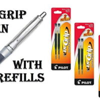 Pilot Dr. Grip Neon Retractable Ballpoint Pen - Pen Point Size: 1mm - Ink Color: Black - Barrel Color: Black With Refills