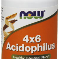 NOW Supplements, Acidophilus 4X6, 4 Billion Potency with 6 Probiotic Strains, Strain Verified, 120 Veg Capsules