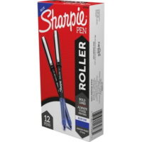 Sharpie Rollerball Pen, Needle Point (0.5mm) Precision Pen, Blue Ink, 12 Count