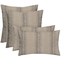 RSH Décor Indoor Outdoor Set of 4 Pillows, 2 - Square 20” x 20” and 2 – Lumbar 20' x 12', Antelope Falcon Grey