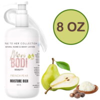 Moisturizing Body Lotion for Normal to Dry Skin, French Pear Fragrance with Shea Butter, 8 Oz Pump Bottle