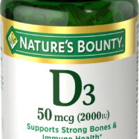 Nature's Bounty Vitamin D3 Softgels, 50 mcg, 2000 IU, 240 Ct