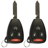 2 PACK KeylessOption Keyless Entry Remote Start Control Car Key Fob Replacement KOBDT04A for Jeep Chrysler Dodge