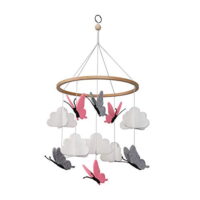 Baby Crib Mobile Butterflies in The White Clouds Baby Ceiling Hanging Nursery Decor
