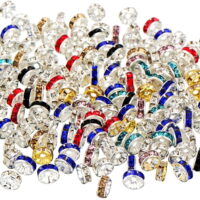 200 Pieces 8mm Rondelle Beads Crystal Spacer Beads Loose Beads for Jewelry Bracelets Making (Multi-Color)
