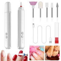 Electric Cordless Nail Drill Machine for Acrylic Nails, Rechargeable Toenail Sander for Thick Nails, Manicure Set with Bits, Professional Nail File for Women
