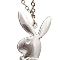 Playboy Bunny Logo Silver Metal Pendant Necklace