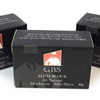 GBS 3 Pack of Premium Alum blocks 80G - Soothing Aftershave Astringent to Close Pores - Alum Stone Helps Stop Bleeding from Nicks and Cuts